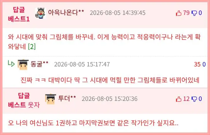 41년간의 그림체 변화 (2)