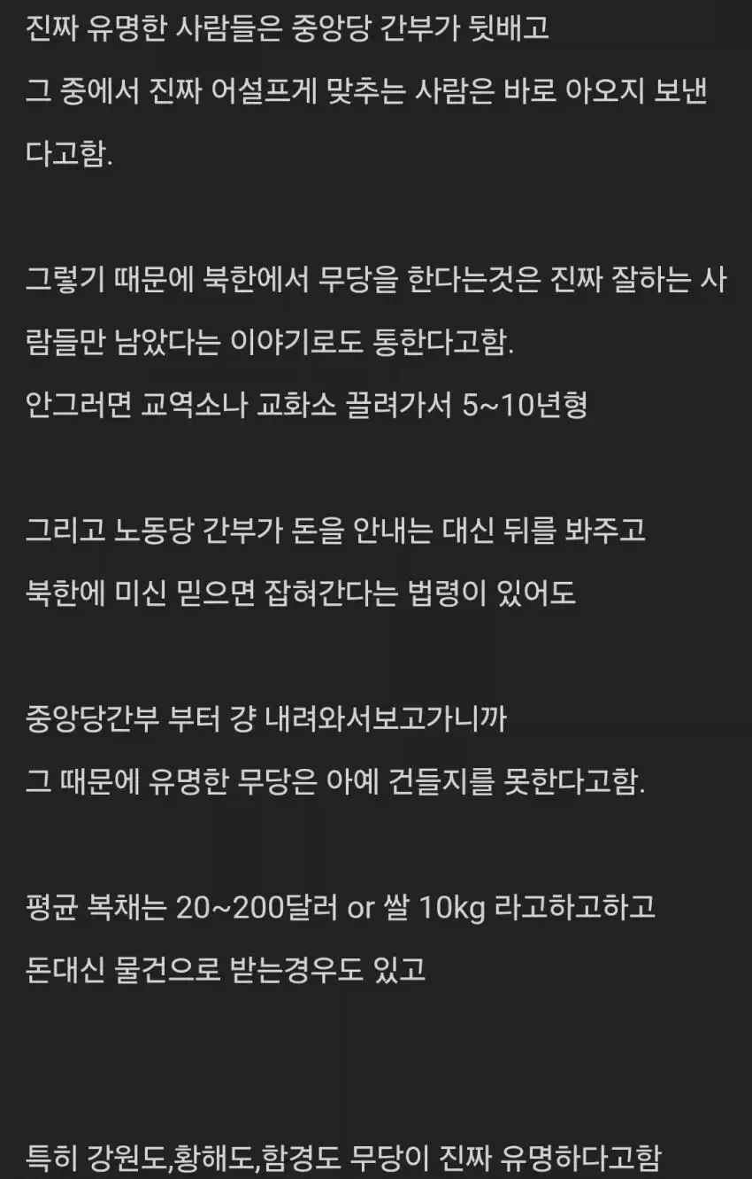 진짜들만 남았다는 북한의 무당 썰 (2)