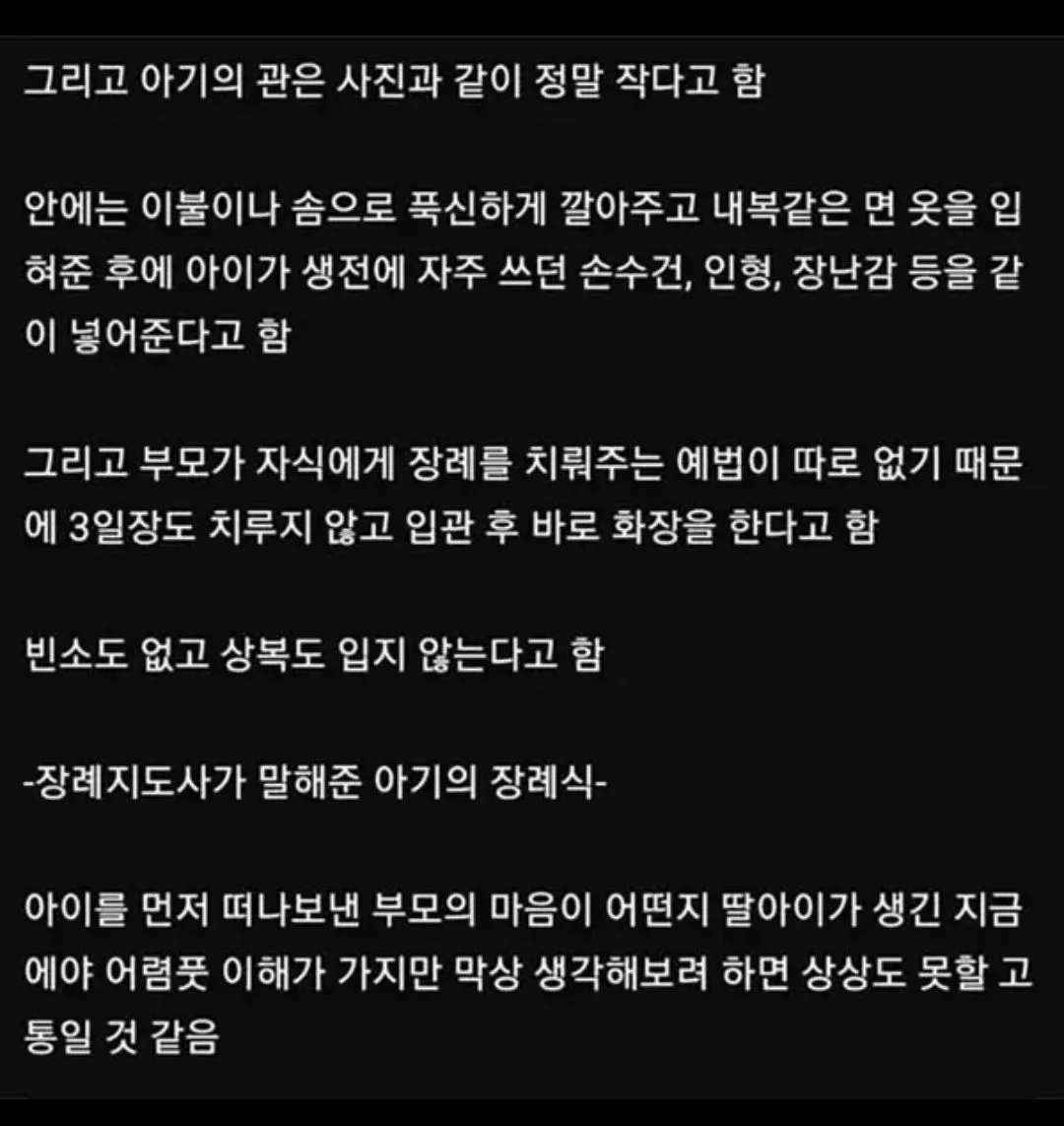 예법이 따로 없다는 아기장례식 (2)