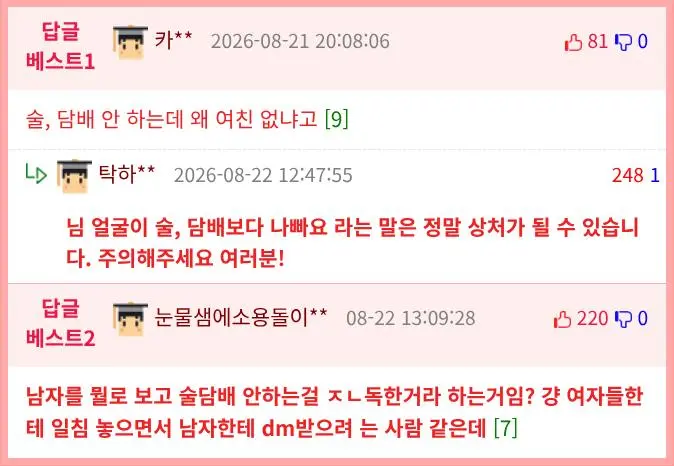 술 담배 안 하는 남자가 이상형이면 눈이 높은 것 (2)