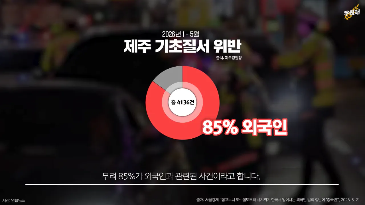 제주도, 10년째 전국 범죄율 1위에 외국인 범죄 85%이상 그중 중국인은 68% (3)