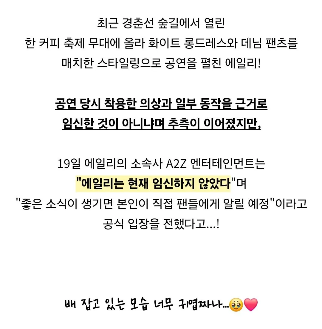 에일리 임신 관련 해명 공식입장 발표 (2)