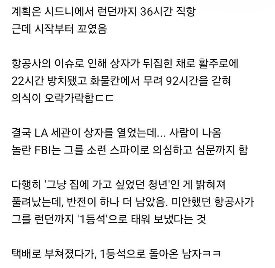 비행기 티켓 살 돈이 없었던 남자의 최후 (2)