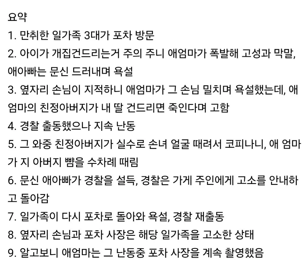 부녀가 치고받고, '만취 가족' 식당 난동 (5)