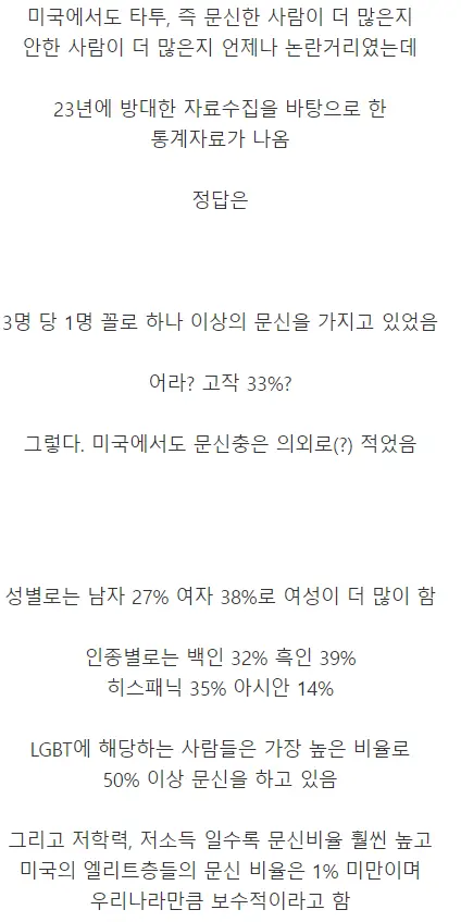 미국에서 문신에 대한 인식 (3)