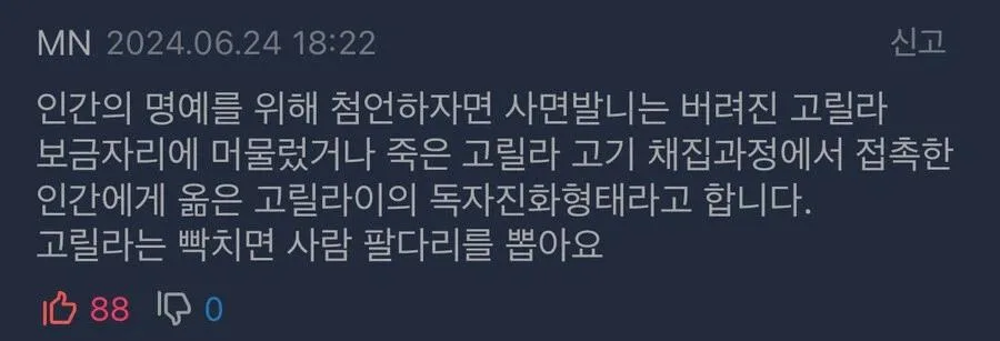 고릴라가 인간에게 선물한것 (3)