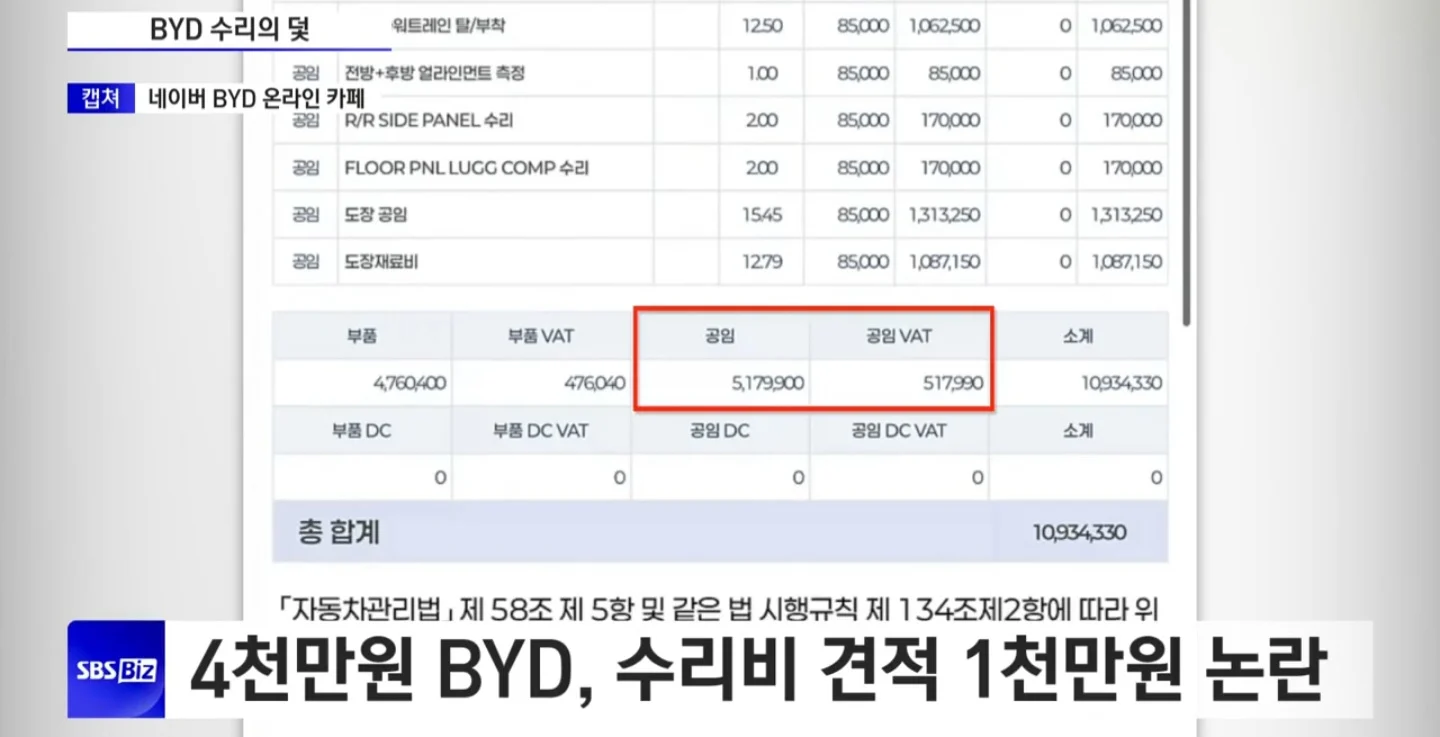 4천만원 중국산 전기차... 수리비 1천만원 논란 (3)