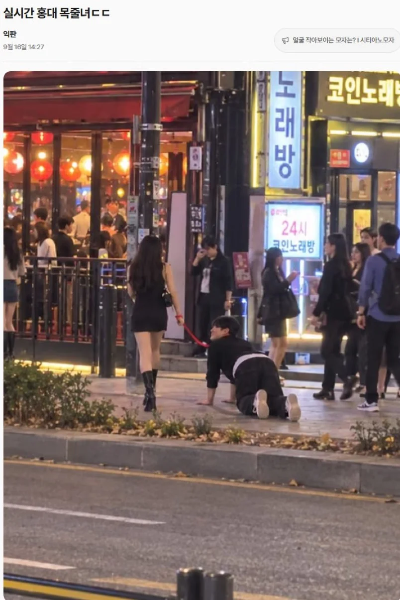홍대 완전 난리났던 목줄녀 (2)