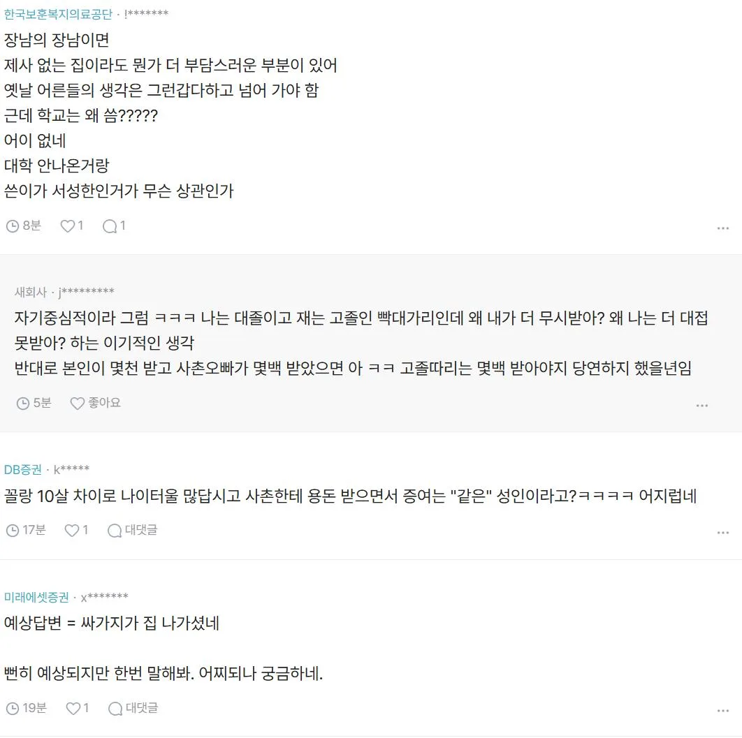 사촌오빠가 증여/상속 더받았는데 기분 나쁜 거 정상? (5)