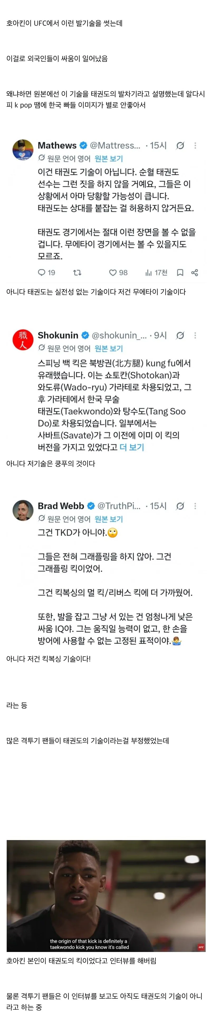 태권도 기술 논란