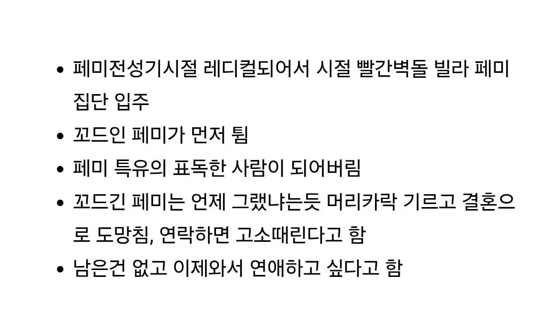 레디컬 페미녀의 후회 (2)