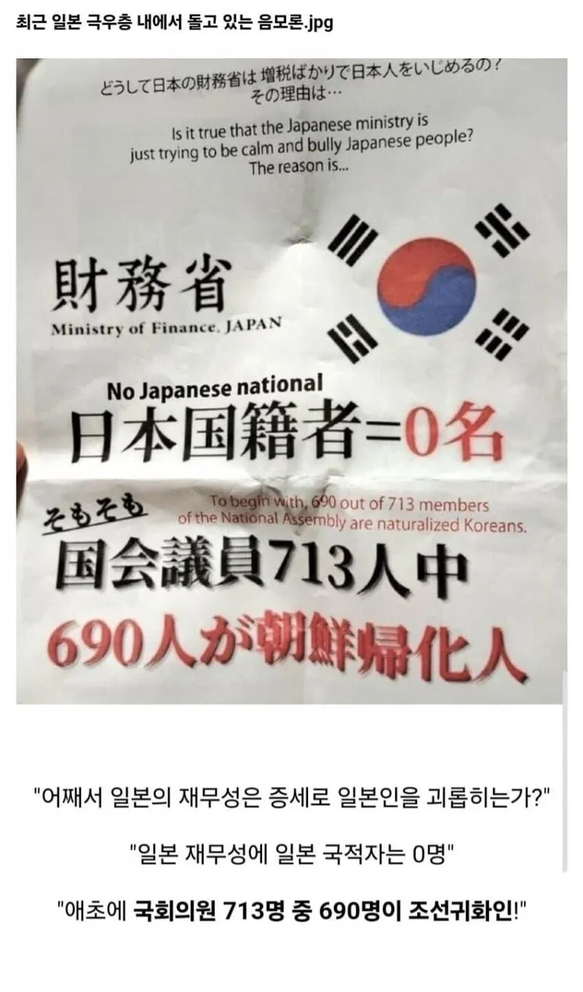 일본 웹에서 알려진 자이니치 구별법