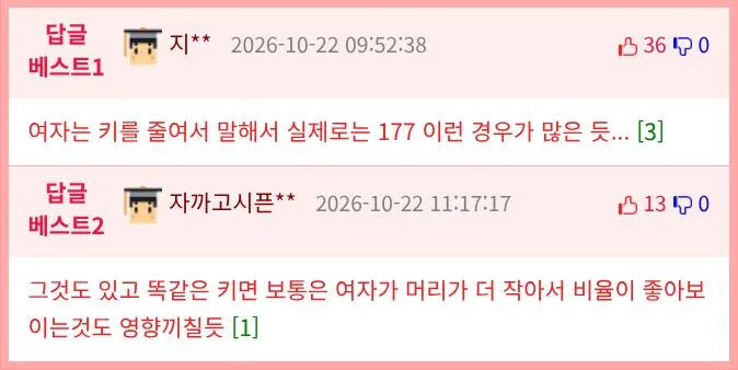 왜 여자 175cm가 남자보다 클까? (3)