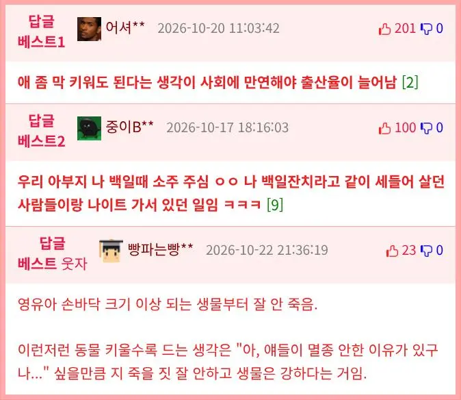 아이 막키우기 대회 댓글 (5)