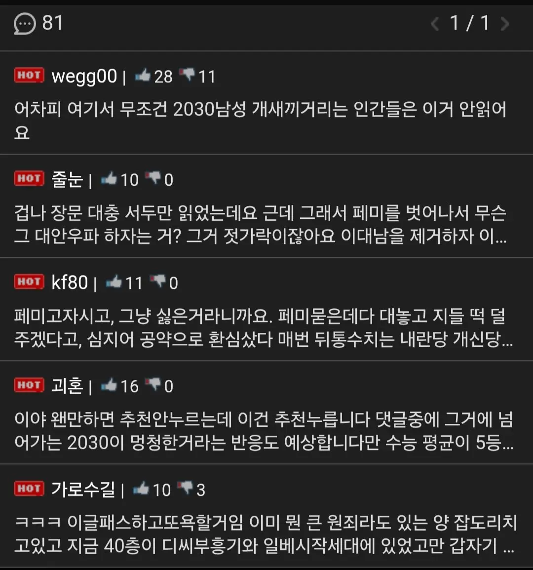 좌파 커뮤니티에 올라온 분석글 (2)