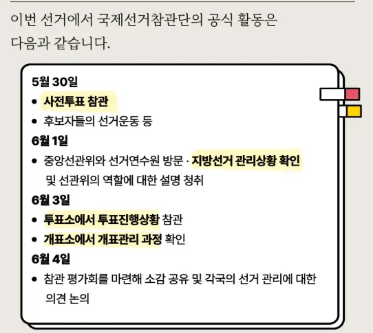 국제선거참관단, 6.3 지방선거 참관중 (3)