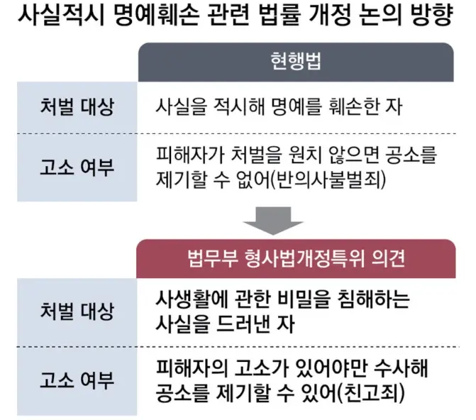 '사실적시 명예훼손' 처벌대상 축소 추진 (2)