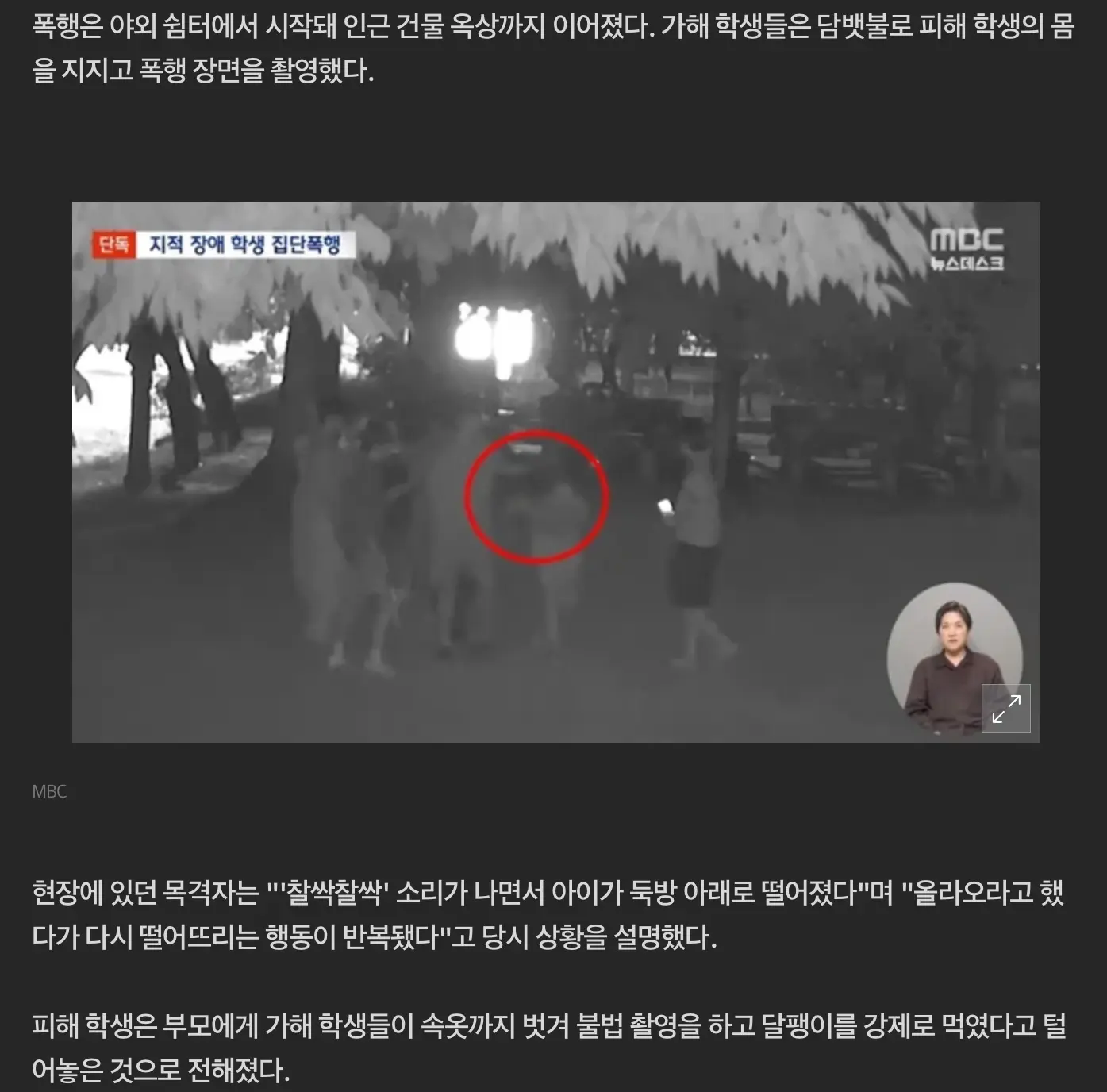 달팽이 먹이고, 담배로 지지고, 속옷 벗겨 촬영한 중학생들 (3)