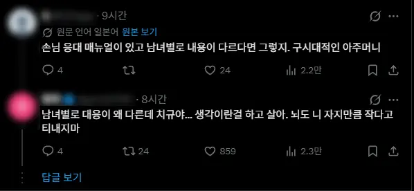 일본인들도 알아버린 페미의 아줌마 발작버튼 (2)