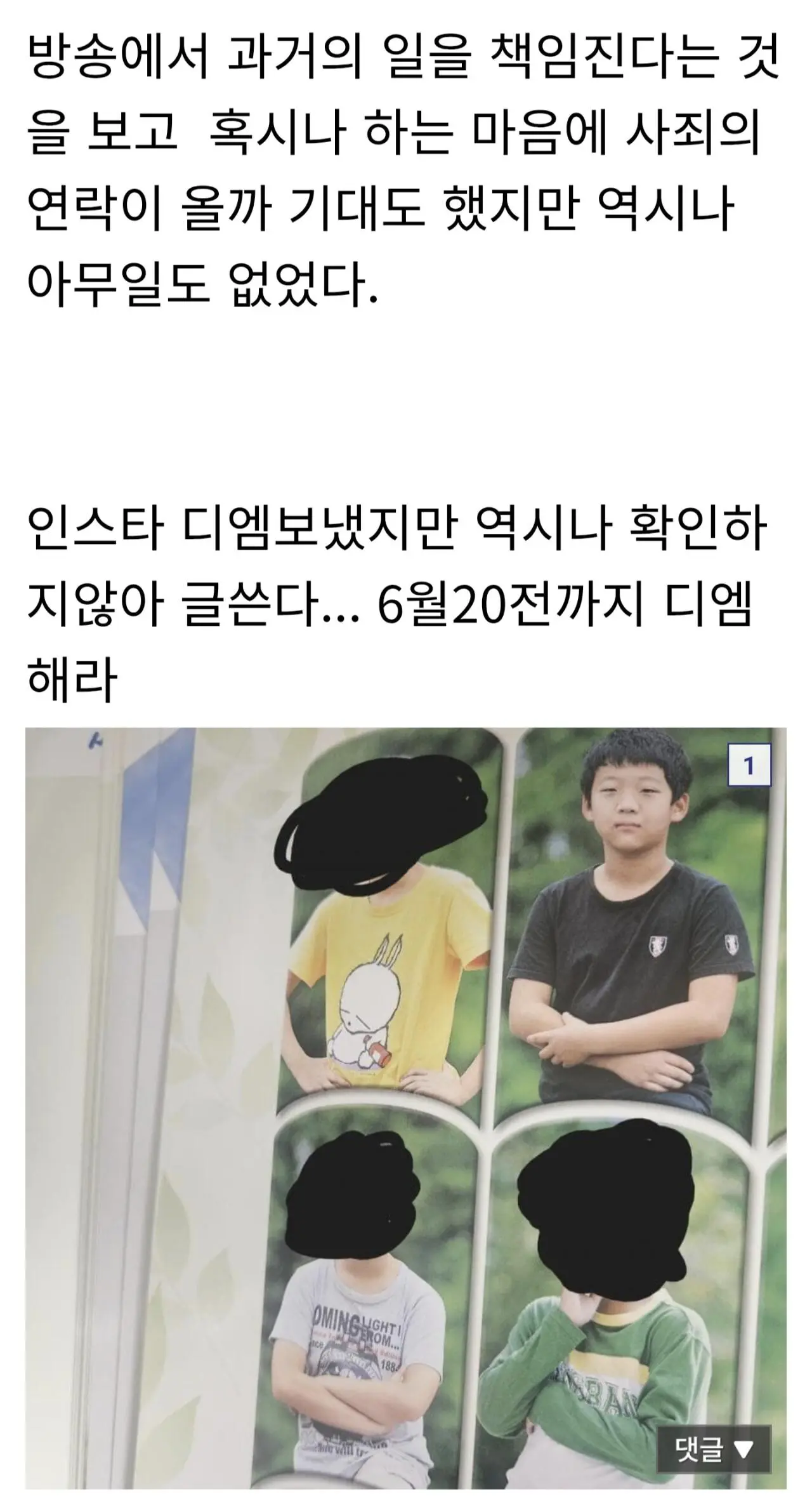 디시에 올라온 양홍원 학교폭력 피해자의 글 (2)