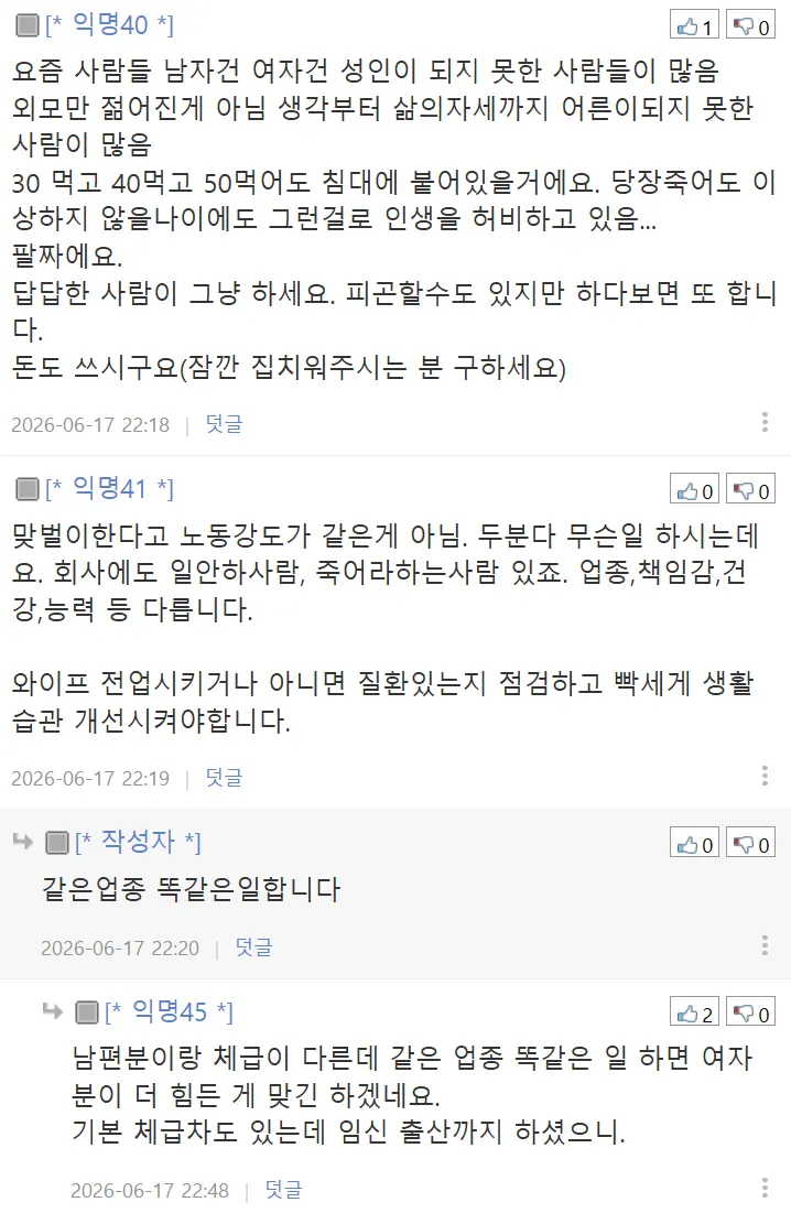 맨날 누워있는 체력 약한 부인땜에 고민인 아저씨 (12)