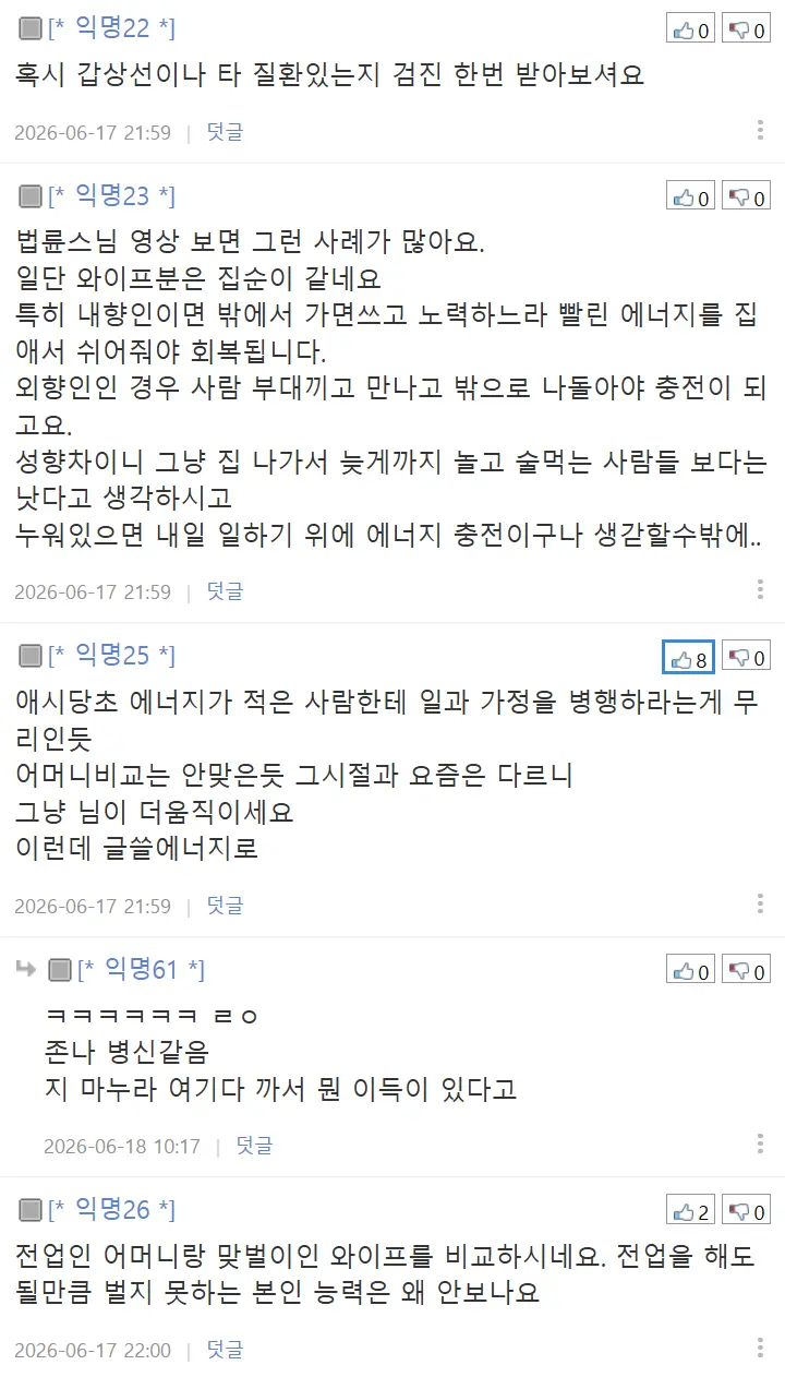 맨날 누워있는 체력 약한 부인땜에 고민인 아저씨 (8)