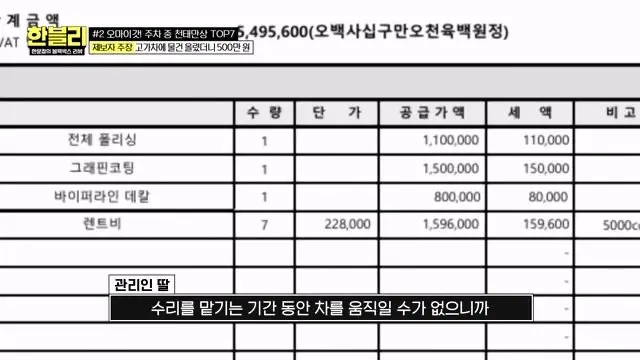 (한블리) 스포츠카 손 댓다고 550만원 청구 (12)
