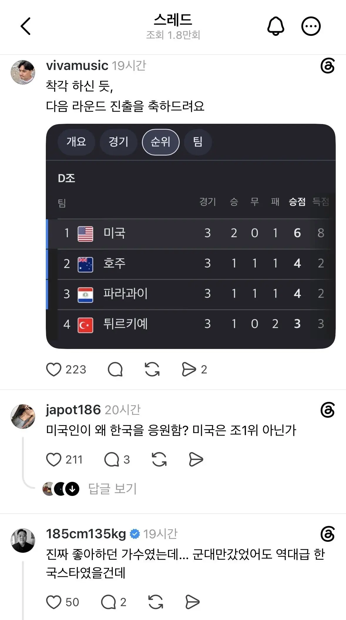 유승준 월드컵관련 스레드글 반응 (2)