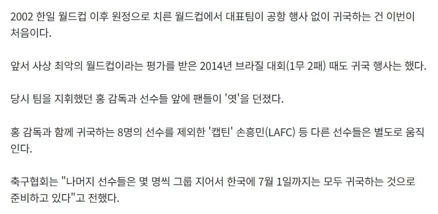 홍명보 30일 귀국.. 귀국행사 없다 (2)