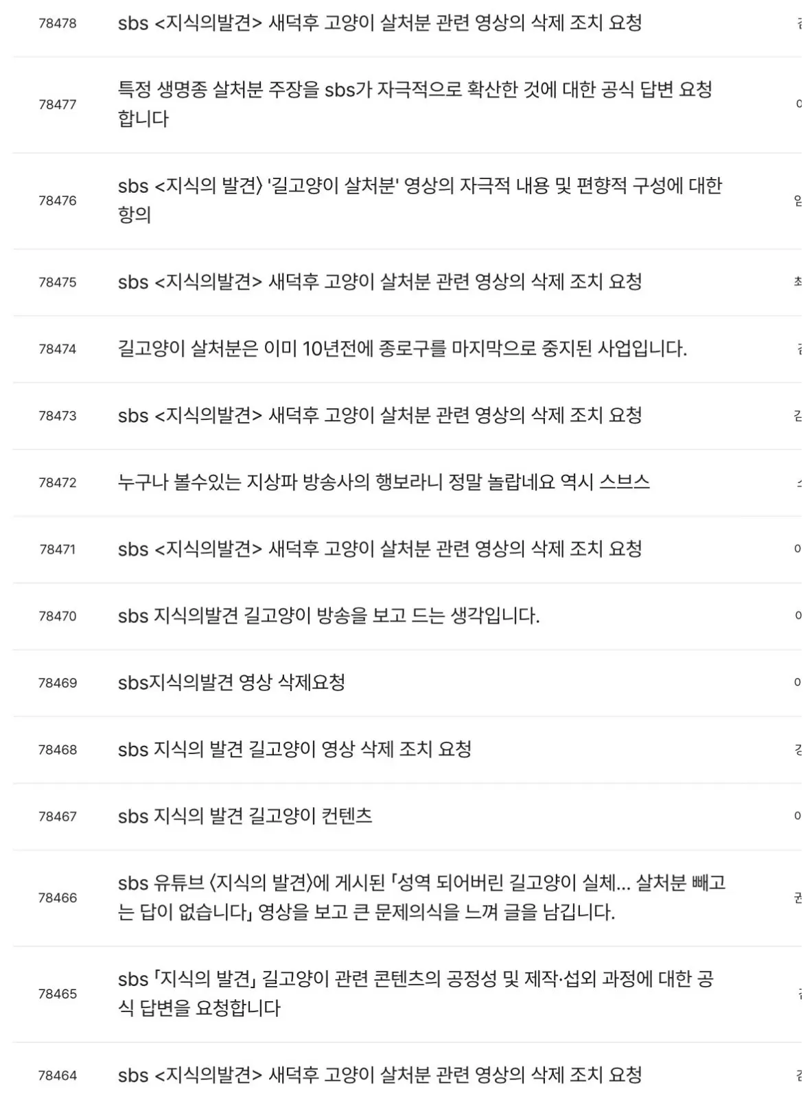 SBS 지식의발견 길고양이 살처분 방송 (3)