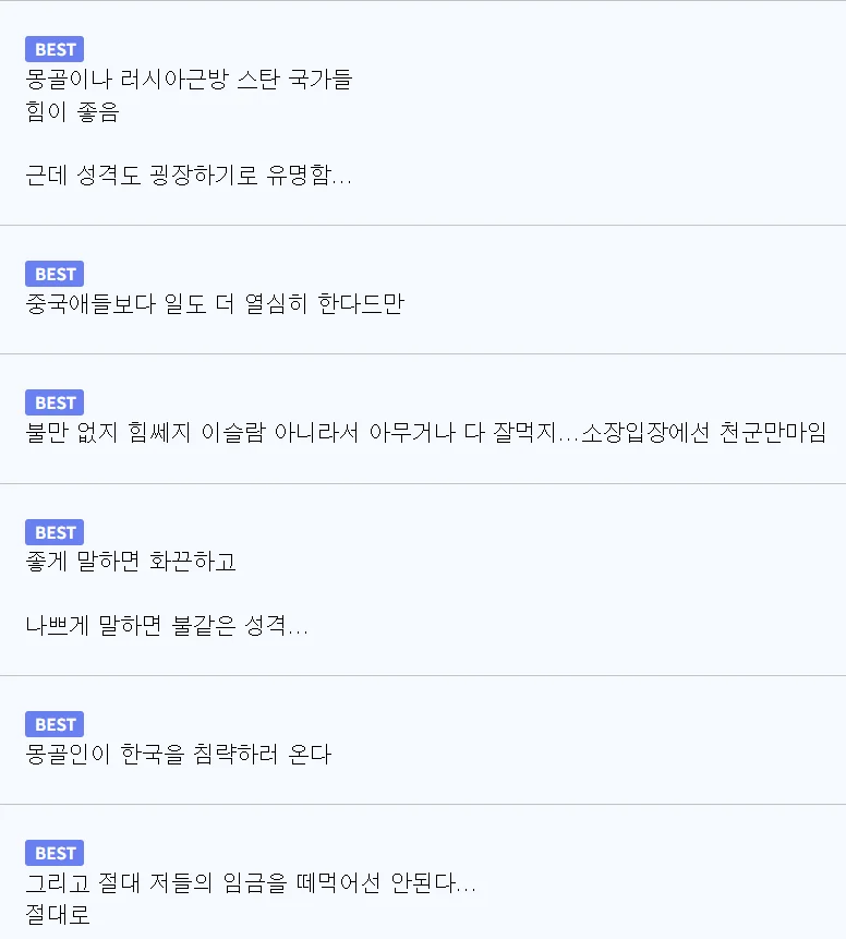노가다 아재들이 좋아한다는 몽골인 (3)