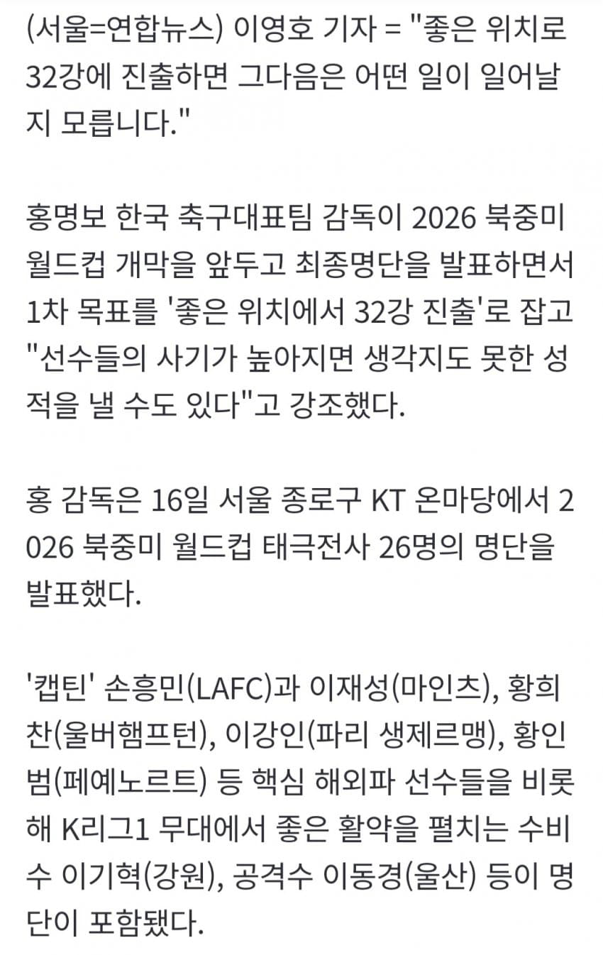 월드컵 최종명단 확정한 홍명보호 (2)