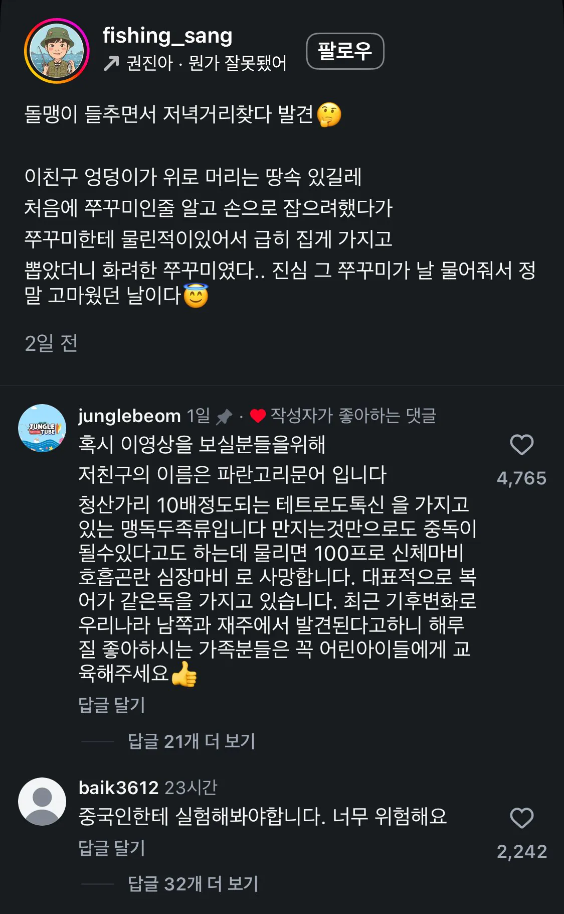 요즘 바닷가에 가면 조심해야하는 생물 (2)