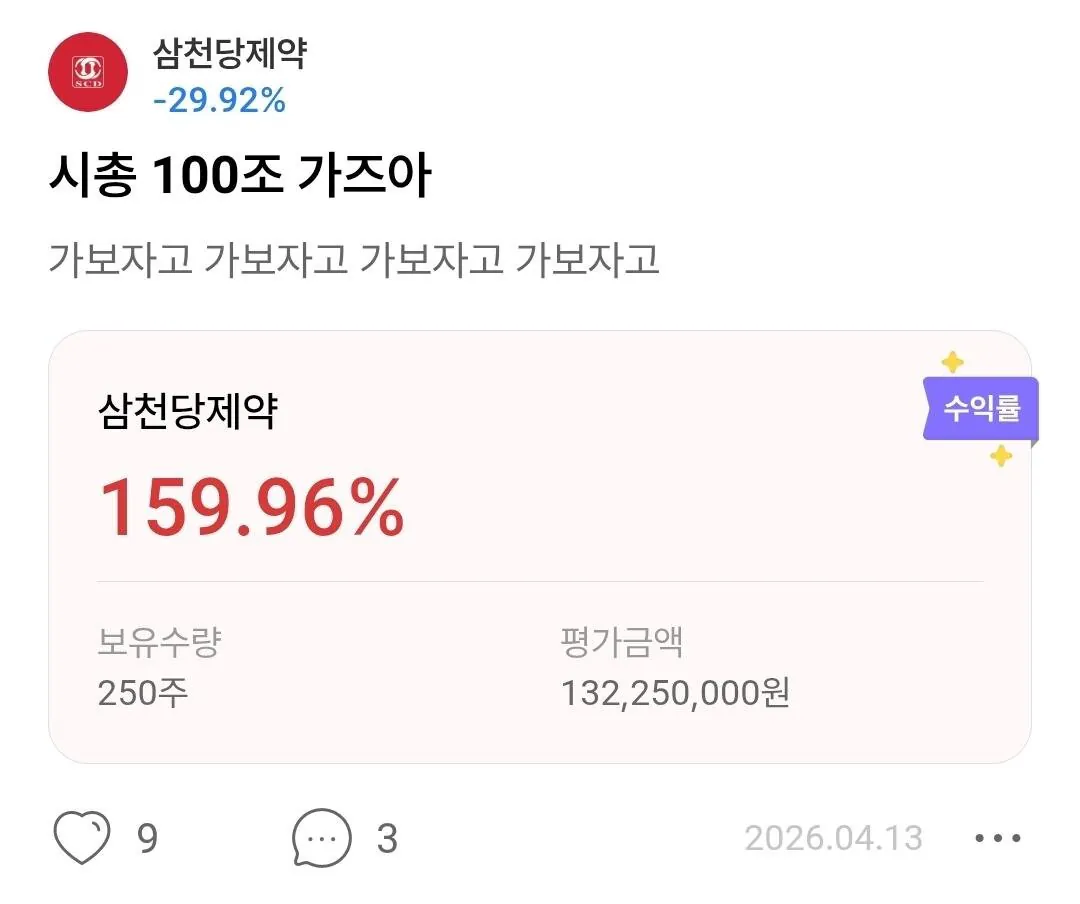 삼천당 제약 투자자의 다이나믹한 심경변화 (2)