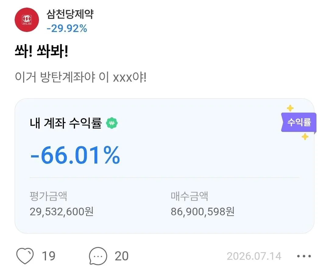 삼천당 제약 투자자의 다이나믹한 심경변화 (8)
