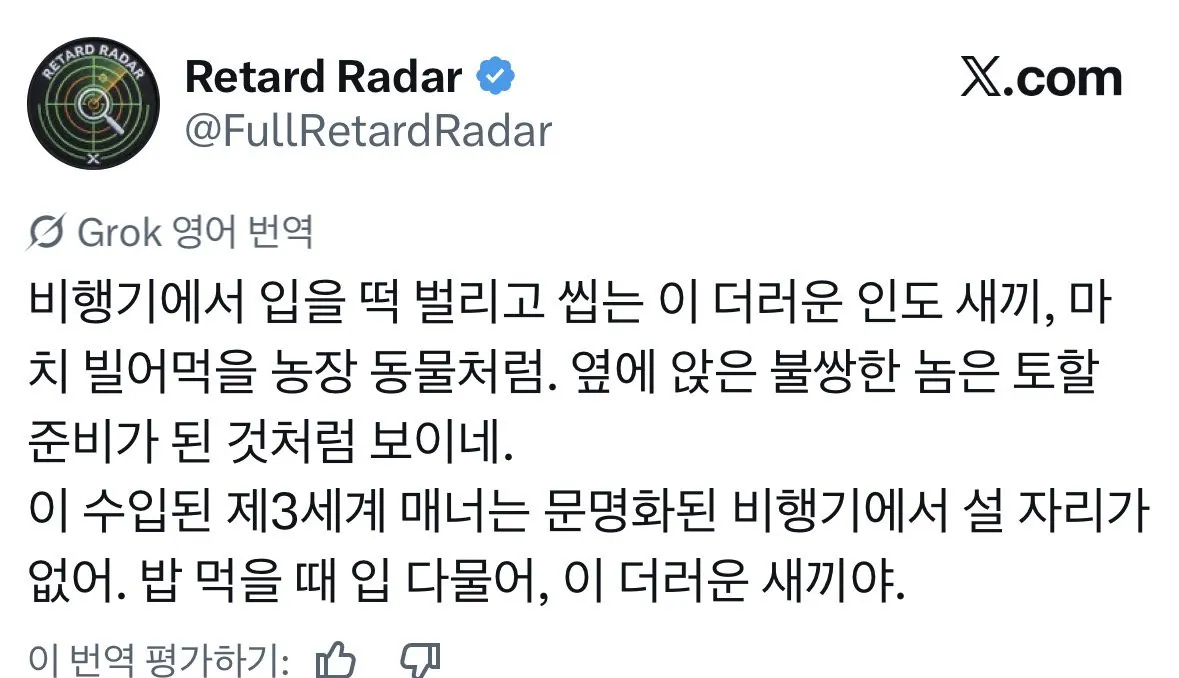 비행기안 인도 쩝쩝충