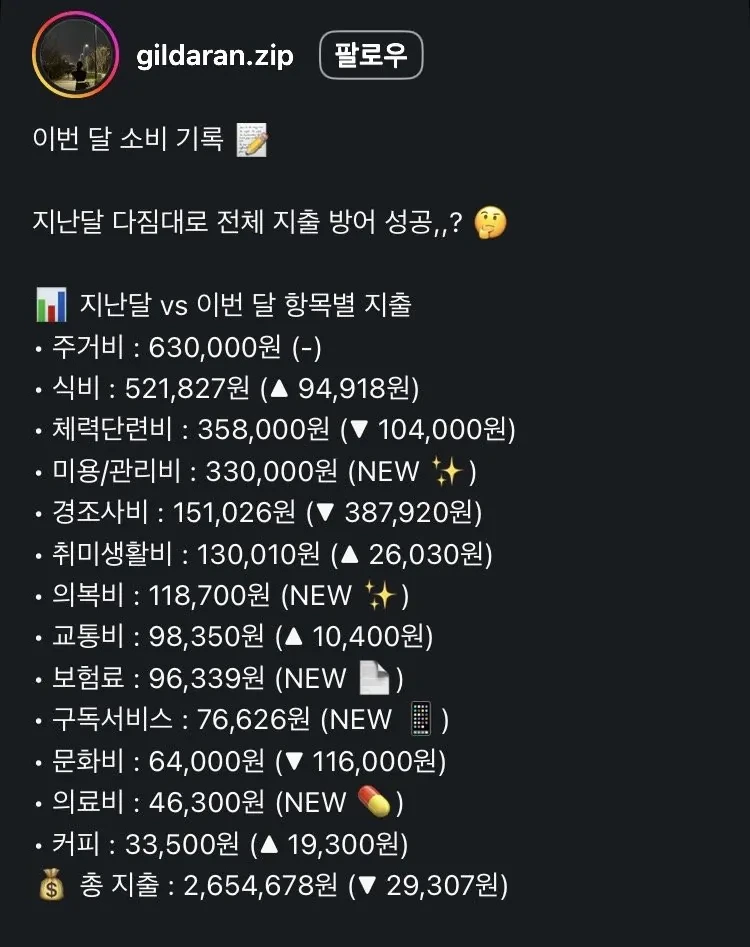 8년 차 은행원 한 달 생활비 (7)