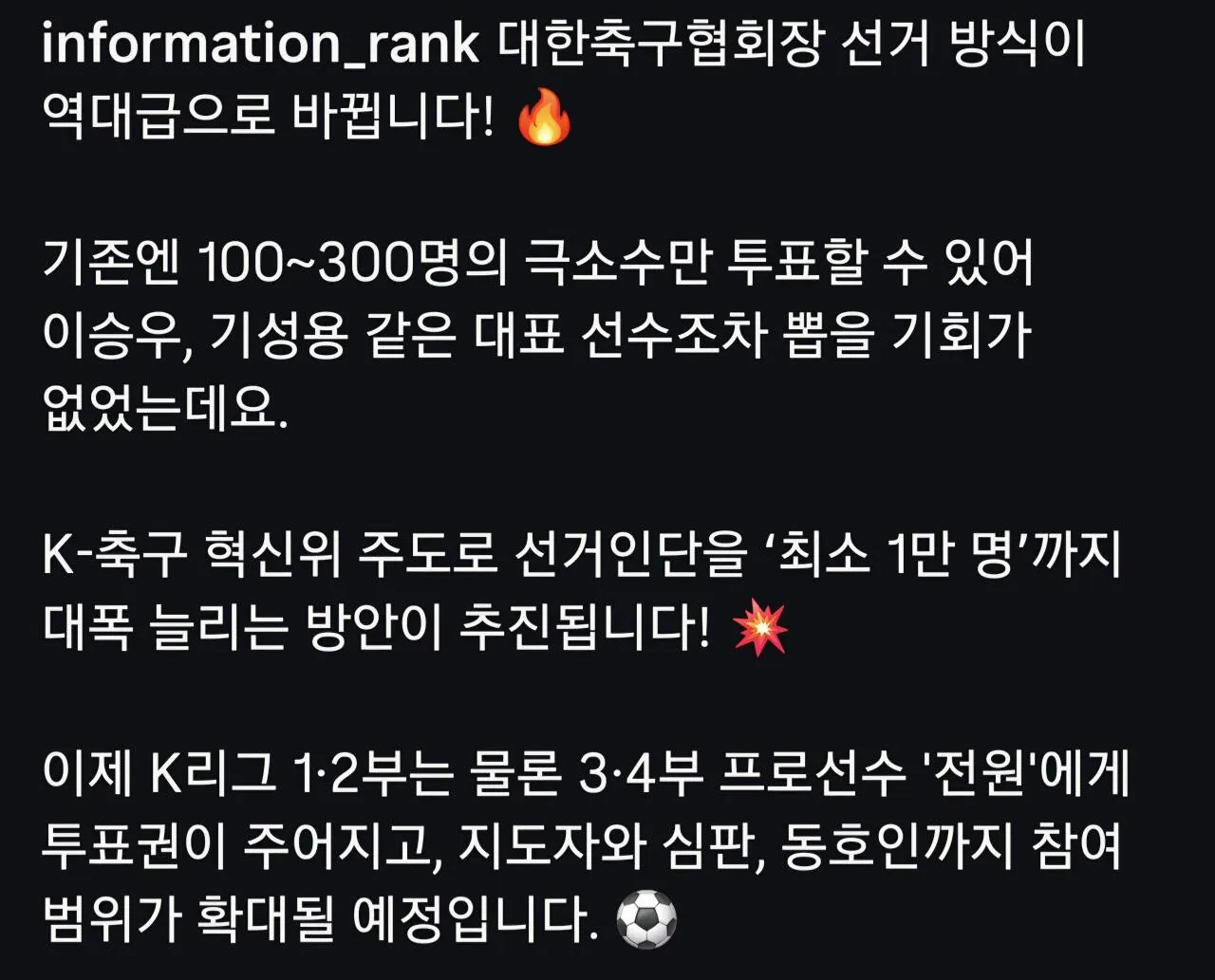 축구협회장 선거 역대급 개편 (2)