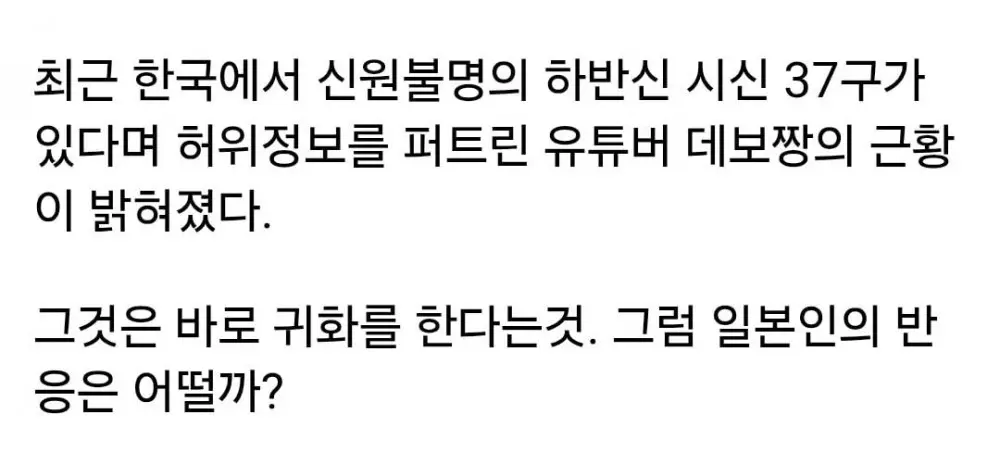 하반신 시신 37구 퍼트린 혐한 유튜버 근황 (3)