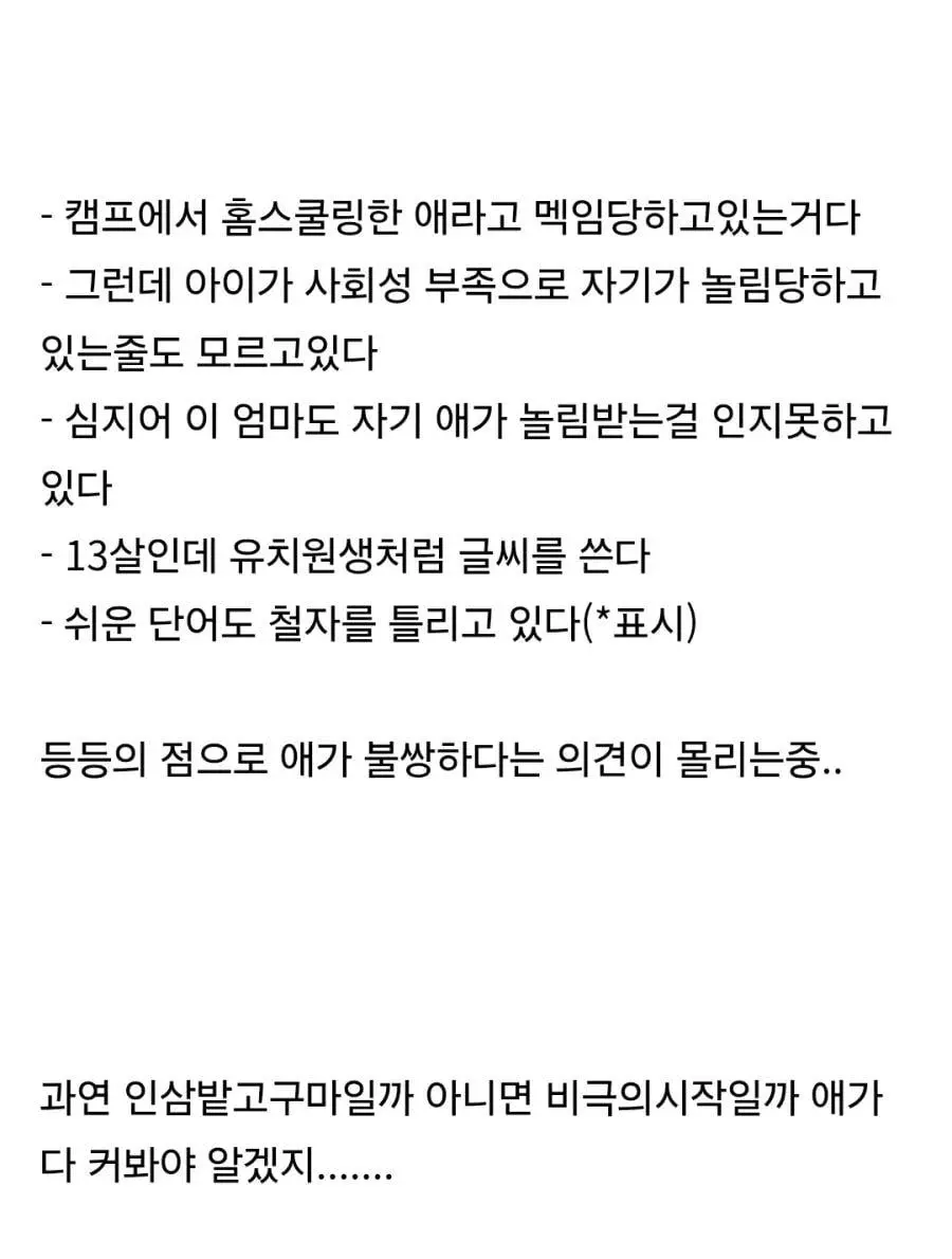 미국 홈스쿨링 맘 "애가 여름캠프 가서 칭찬받았다" (3)