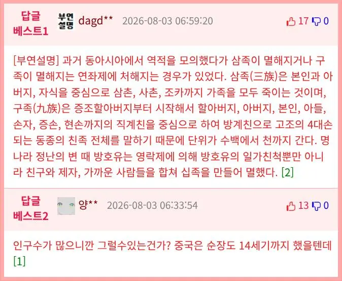 조선은 반역자의 3족을 멸했다는 사실에 충격받은 중국인 (2)